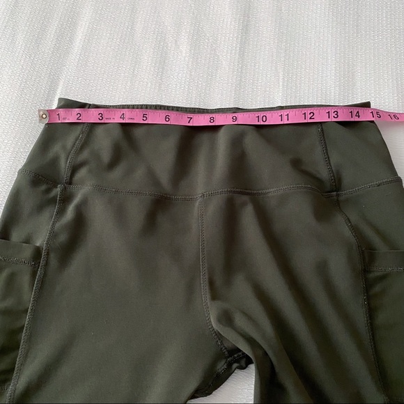 Green Fitness Leggings W/Mesh Insets - Picture 6 of 9